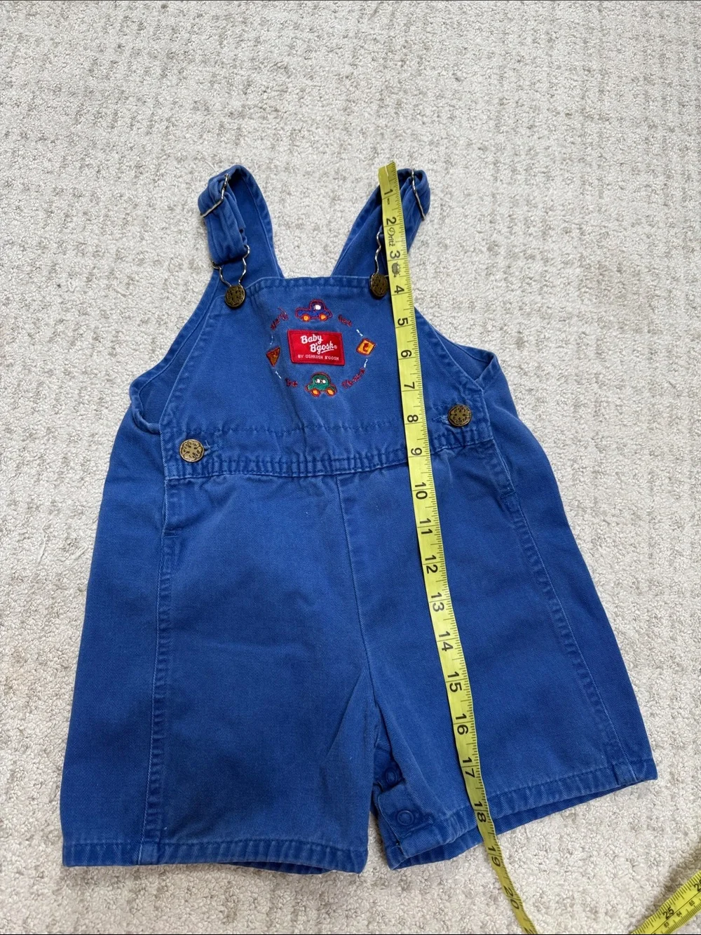 Vintage OshKosh Baby B'Gosh Truck Car Construction Overalls/Shortalls, 24 months